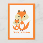Carte Postale Fou comme un Fox, Orange Fox Burlap (Devant)