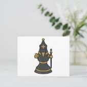 Carte Postale Fou de jeu d'échecs avec bâton (Debout devant)