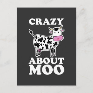 Carte Postale Fou de Moo, Cow Lovers Pun T-Shirt