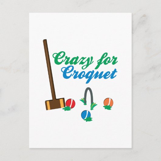 Carte Postale Fou pour le Croquet (Devant)