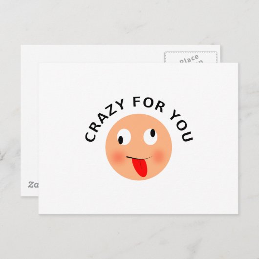 Carte Postale Fou pour toi (Devant / Derrière)