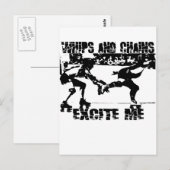 Carte Postale fouets et chaînes m'excite (Devant / Derrière)