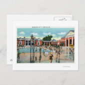 Carte Postale Foule à la piscine Spa de Saratoga (Devant / Derrière)