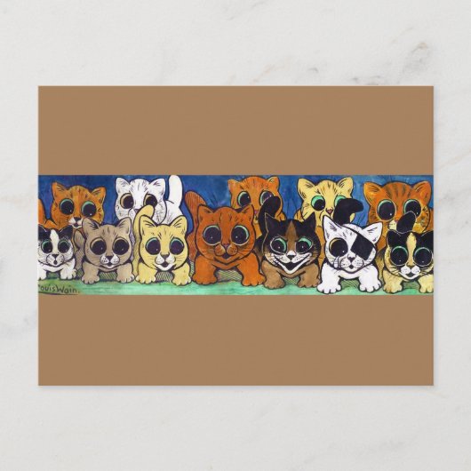 Carte Postale Foule de Chats, Louis Wain (Devant)