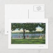 Carte Postale Foules à la plage et au parc sur Chautauqua (Devant / Derrière)