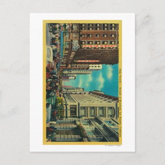 Carte Postale Foules quotidiennes à la septième et à Broadway (Devant)