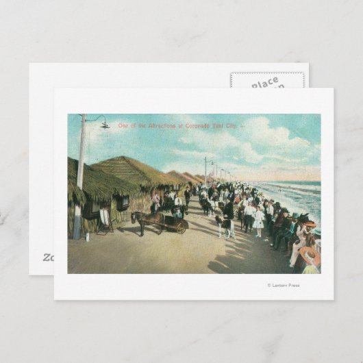 Carte Postale Foules rassemblées dans une file d'attente à Tent  (Devant / Derrière)