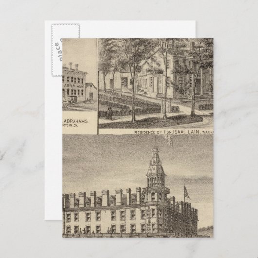 Carte Postale Fountain Spring House & Lain résidence (Devant / Derrière)