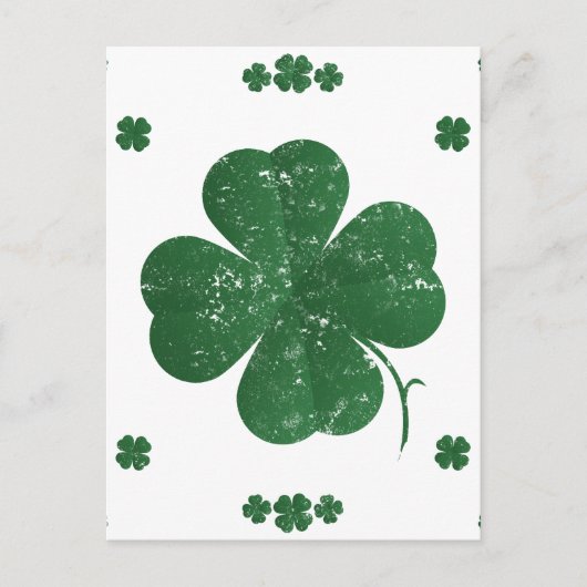 Carte Postale Four Leaf Clovers - style vintage (Devant)
