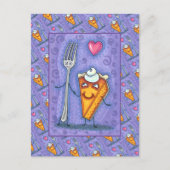 CARTE POSTALE FOURCHE & TARTE À LA CITROUILLE, FAITS L'UN POUR L (Devant)