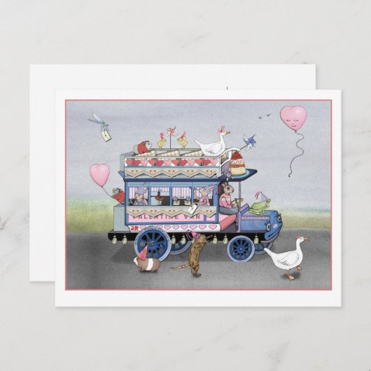 Carte Postale Fourgon de la Saint-Valentin (Devant / Derrière)