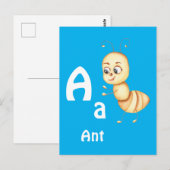 Carte Postale Fourmi personnaliser ABC : Lettre A - Ajoutez votr (Devant / Derrière)