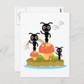 Carte Postale Fourmis et champignons (Devant / Derrière)