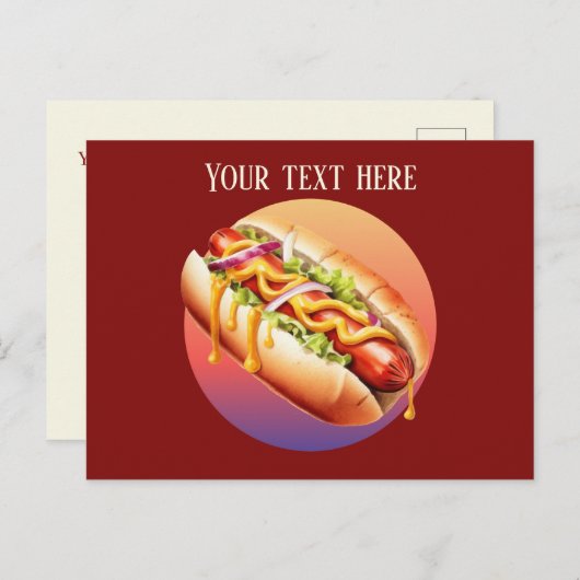 Carte Postale Fournisseurs de hotdog cool ajouter un message (Devant / Derrière)