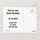 Carte Postale Fournitures d'entreprise Rappel de rendez-vous den (Dos)