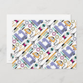 Carte Postale Fournitures et outils de couture modernes Motif (Devant / Derrière)