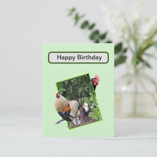 Carte Postale **"Fowl Play : Cachet de poulet en 3D"** (Debout devant)