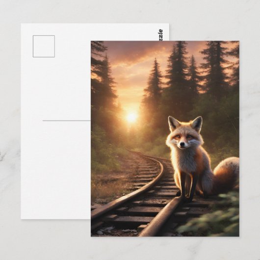 Carte Postale Fox à Sunrise (Devant / Derrière)