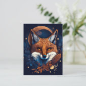 Carte Postale Fox Abstrait Surreal Modern Boho Imaginaire Art (Debout devant)