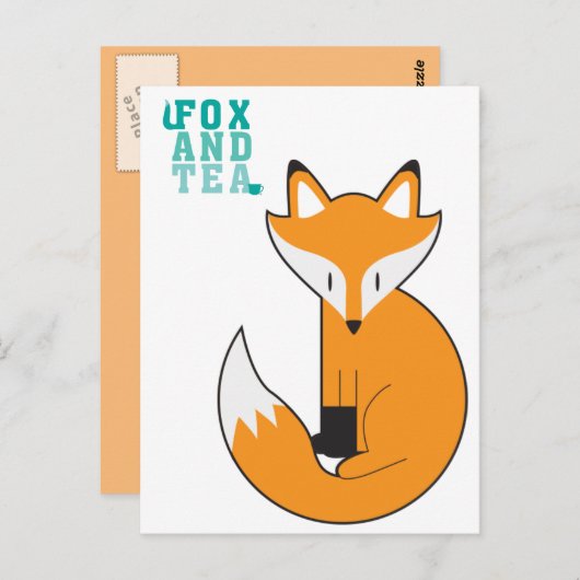 Carte Postale Fox And Tea - N.1 (Devant / Derrière)