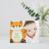 Carte Postale Fox Baby shower Bois animal (Debout devant)