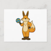 Carte Postale Fox comme joueur de volleyball avec volleyball (Devant)