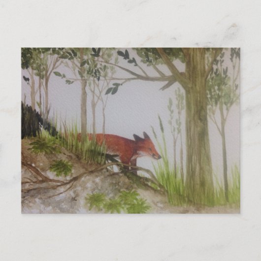 Carte Postale Fox dans la forêt (Devant)