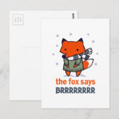 CARTE POSTALE FOX DIT BRRRRR (Devant / Derrière)