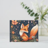 Carte Postale Fox en fleurs (Debout devant)