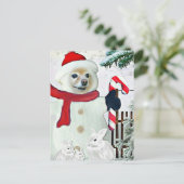 Carte Postale Fox Est Un Snowman (Debout devant)