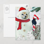 Carte Postale Fox Est Un Snowman (Devant / Derrière)