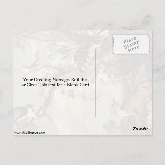 Carte Postale Fox Et Chat De Frans Snyders (Dos)