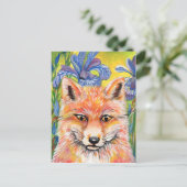Carte Postale Fox et Irises (Debout devant)