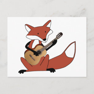 Carte Postale Fox Jouer à la guitare