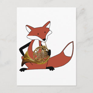 Carte Postale Fox Jouer la Corne française