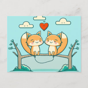 Carte postale Fox Love