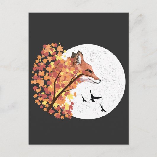 Carte Postale Fox Lover Automne Mois Arbre Animal Forêt Nature (Devant)