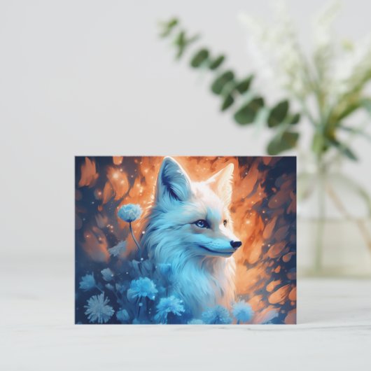 Carte Postale fox lumière bleue (Debout devant)