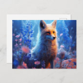 Carte Postale fox lumière bleue (Devant / Derrière)
