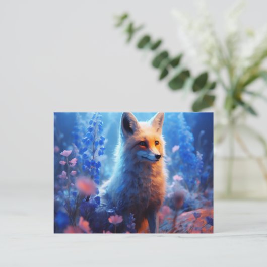 Carte Postale fox lumière bleue (Debout devant)