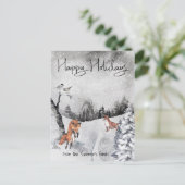 Carte Postale Fox Neige paysage hiver Vacances en eau (Debout devant)