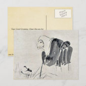 Carte Postale Fox nun Ukiyoe (Devant / Derrière)