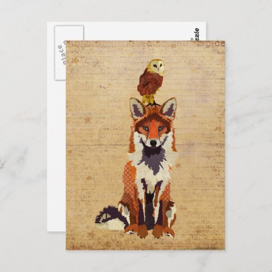 Carte postale FOX & OWL (Devant / Derrière)