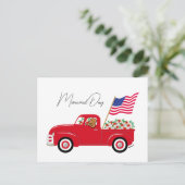 Carte Postale Fox Red Labrador Camion Rouge Memorial Day (Debout devant)