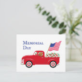 Carte Postale Fox Red Labrador Camion Rouge Memorial Day (Debout devant)