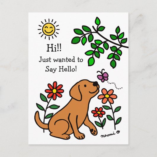 Carte Postale Fox Red Labrador et Green Hi (Devant)