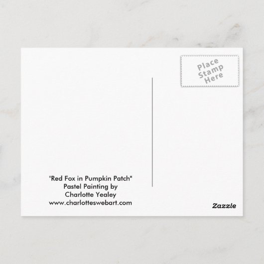 Carte Postale Fox rouge dans la peinture en pastel d'art de (Dos)