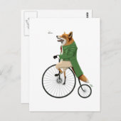 Carte Postale Fox sur vélo (Devant / Derrière)