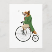 Carte Postale Fox sur vélo (Devant)