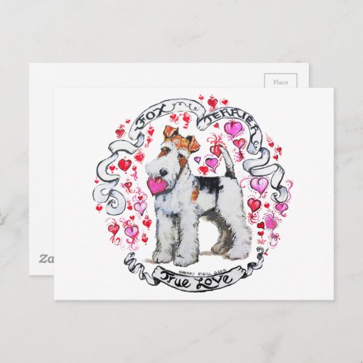 Carte Postale Fox Terrier (Devant / Derrière)